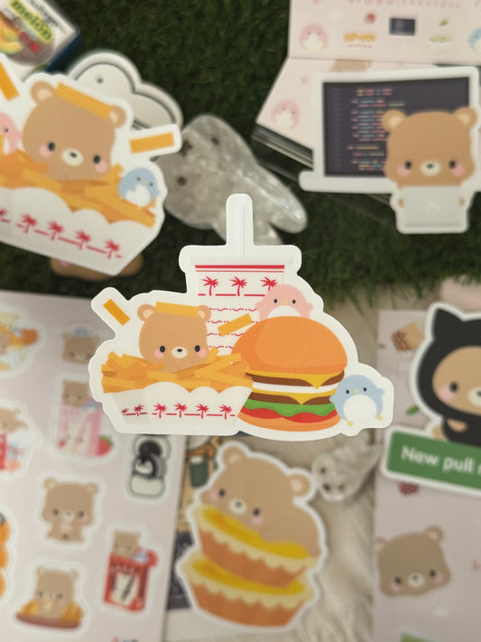In-n-Out Double Double Meal Clear Vinyl Sticker