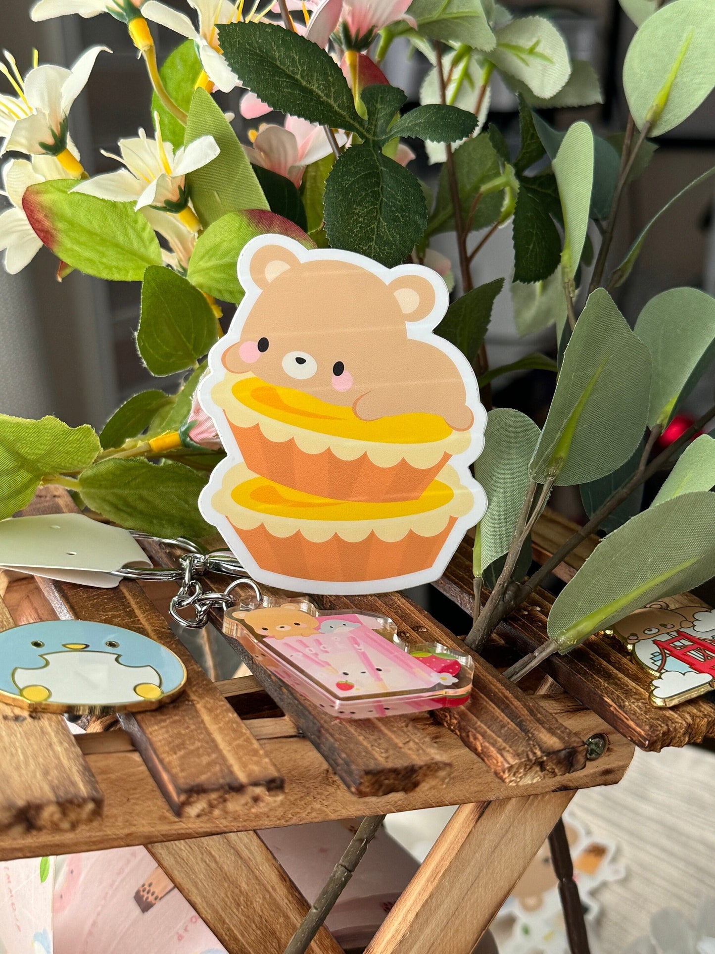 Toffee with Two Egg Tarts Vinyl Sticker | Stickers Under 5 | East Asian Gifts | Snacks | Dan Tat | Hong Kong Egg Tart