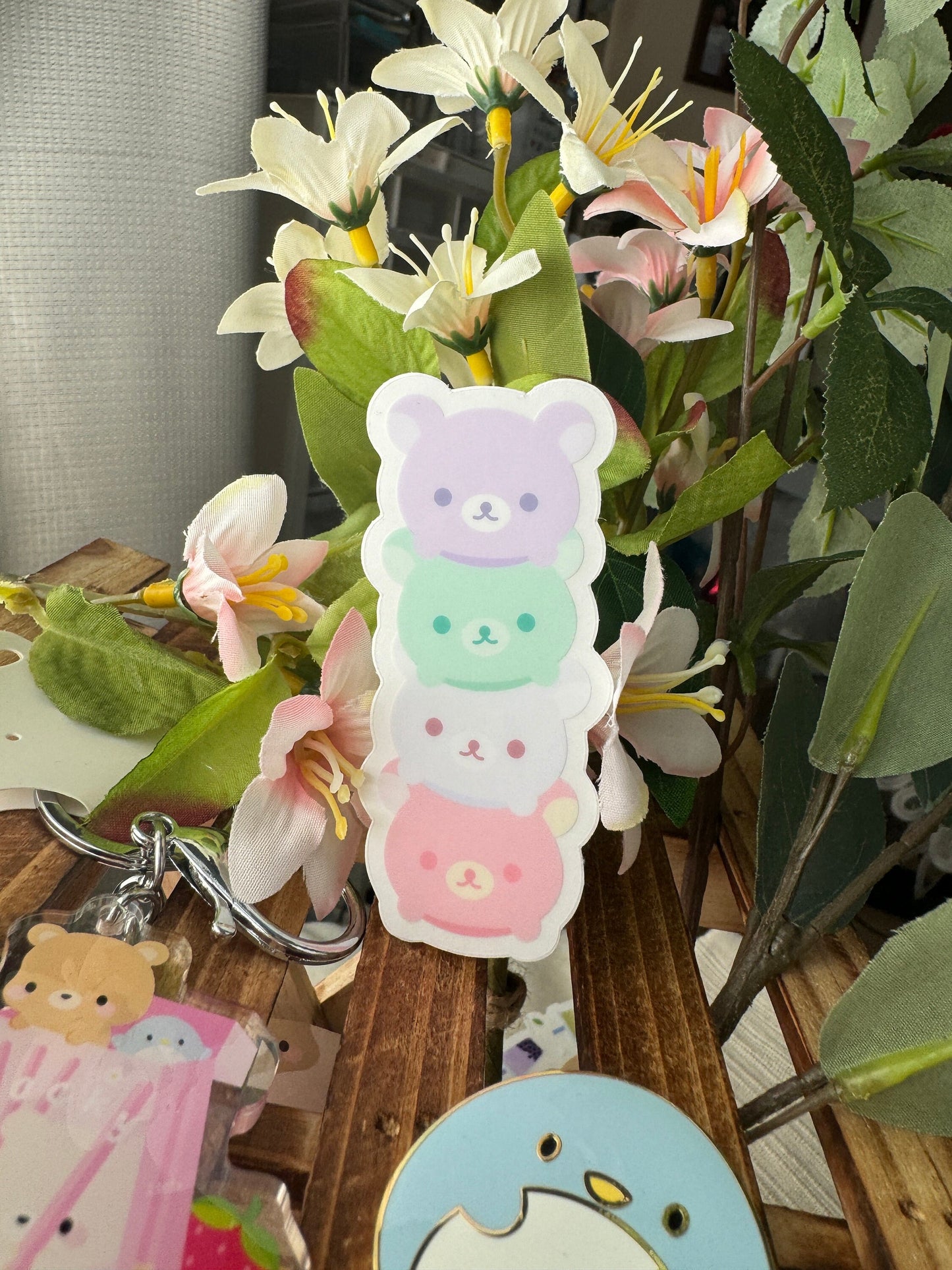 Pastel Bear Stack Vinyl Sticker | Gifts under 5 | Bear Lover Gifts