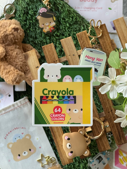 Crayola Box with Toffee, Cream, Butter, and Bloo Vinyl Sticker