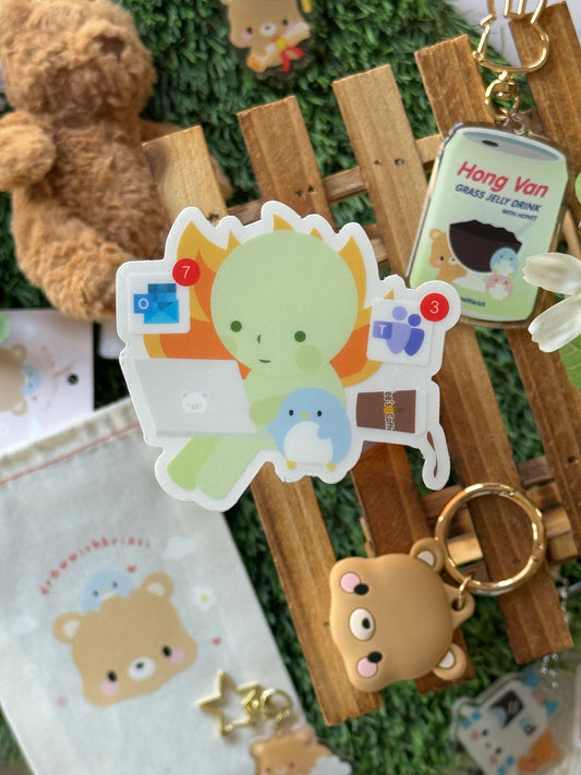 Smiski Corporate Employee | "Everything is fine" Clear Vinyl Sticker