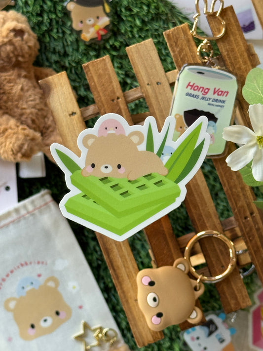 Pandan Waffle (Version 2) Vinyl Sticker