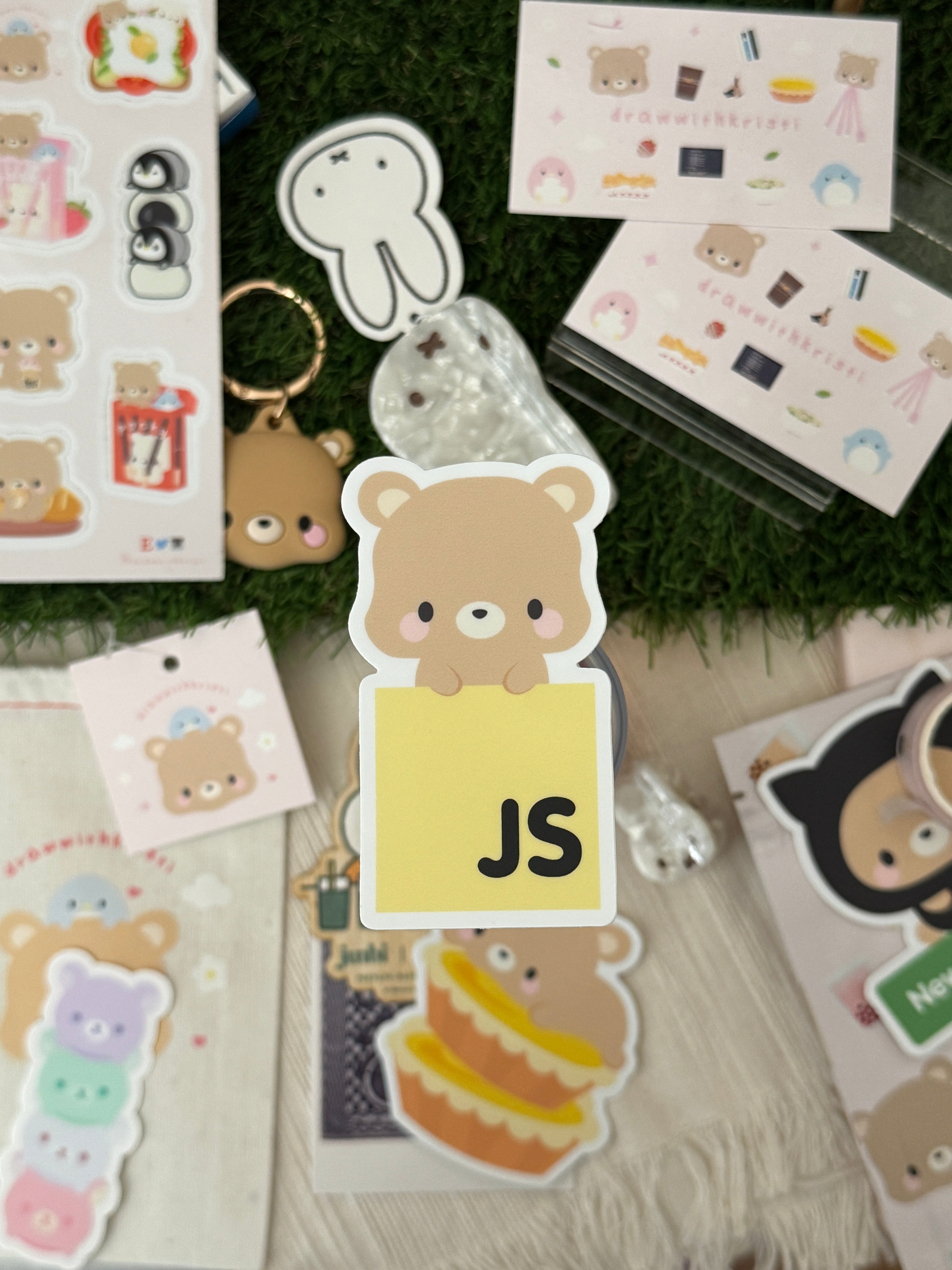 Js Bears Javascript JS Logo Brown Bear Toffee Vinyl Weatherproof Waterproof Sti ...