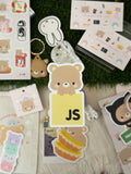 Javascript JS Logo Braunbär Toffee Vinyl Wetterfester Wasserfester Aufkleber | Hackathon-Swag-Idee | Geschenkideen für Programmierer | Softwareentwickler