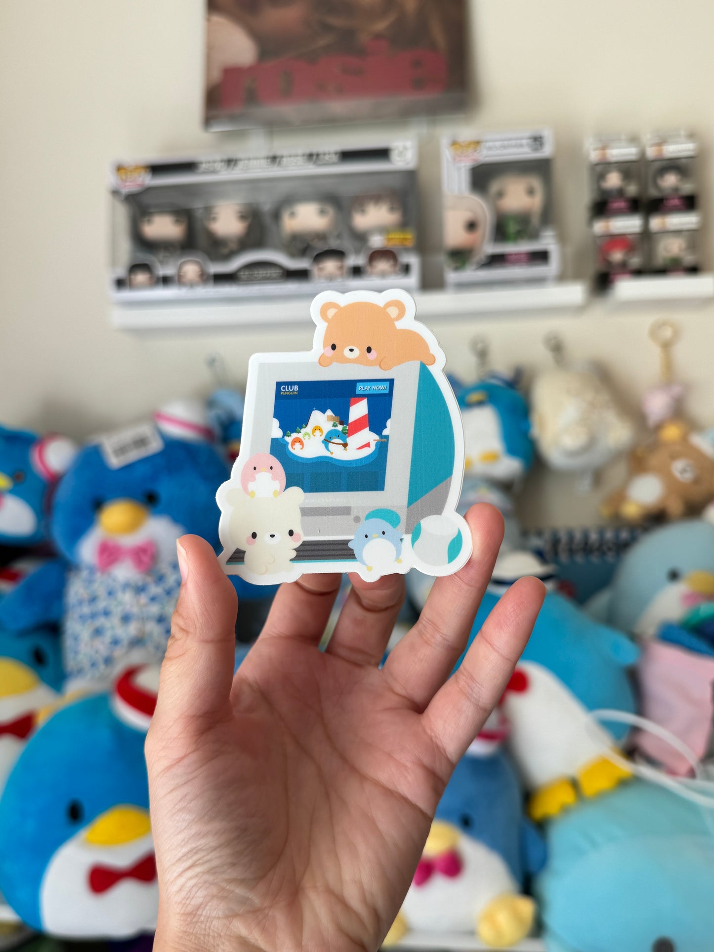 Mac G3 with Club Penguin Home Screen Vinyl Sticker