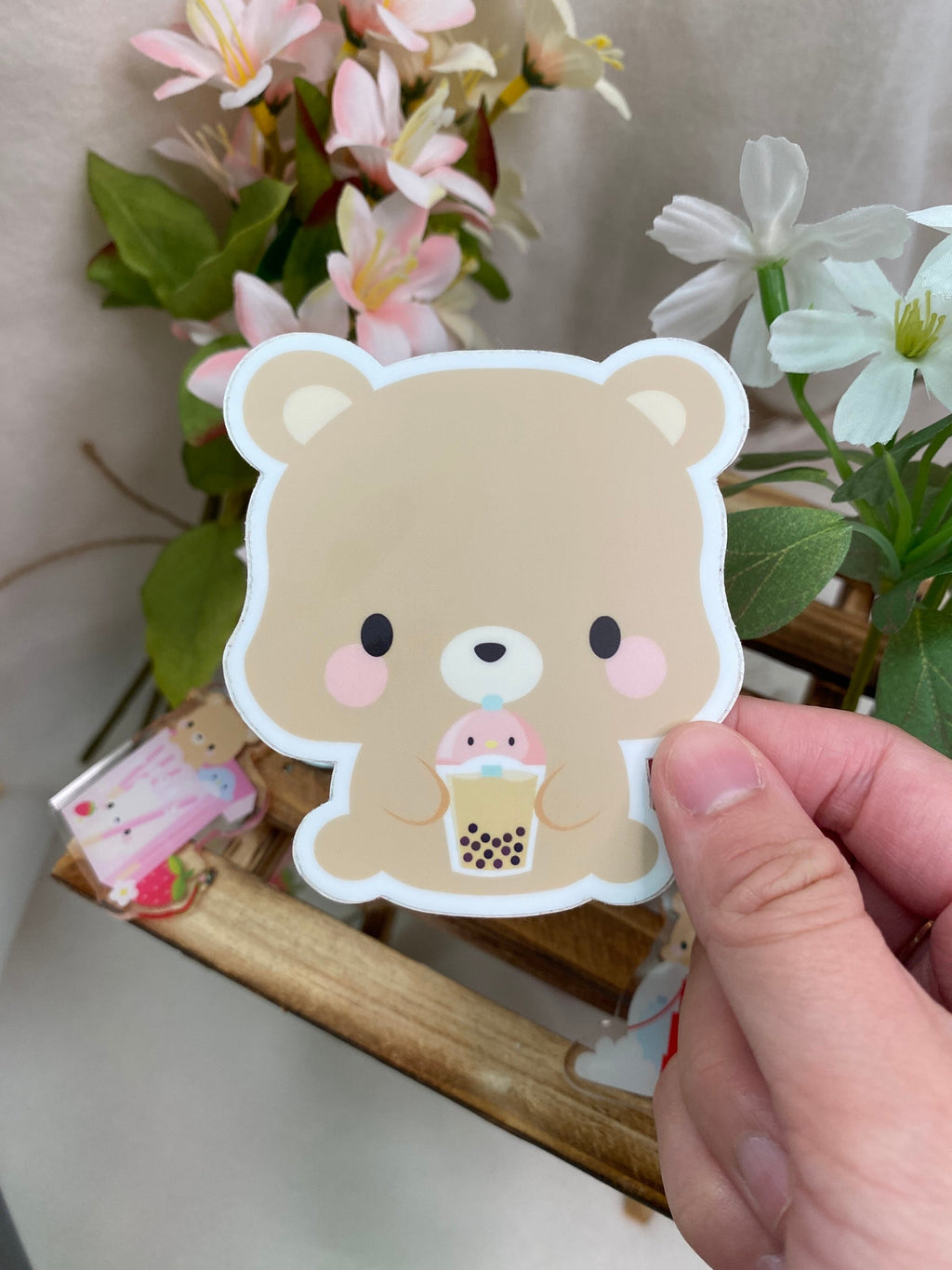 Nhãn dán Vinyl hình gấu nâu kẹo bơ cứng Boba Penguin
