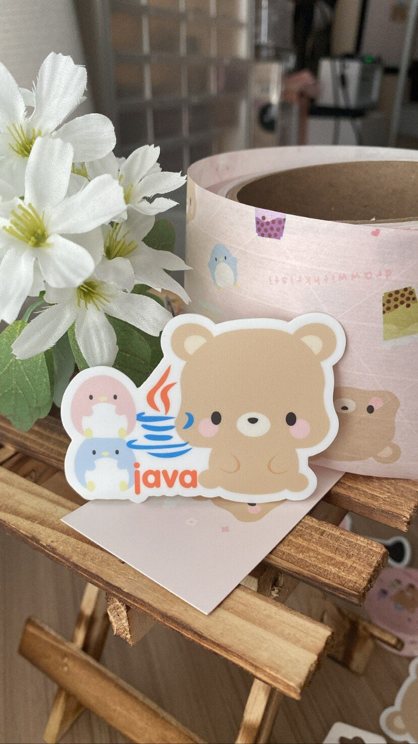 Lập trình Java Nhãn dán Vinyl trong suốt - Kẹo bơ cứng, Bơ và Bloo | Quà tặng dành cho Lập trình viên, Nhà phát triển, Lập trình viên | Khoa học Máy tính | Nhà phát triển web